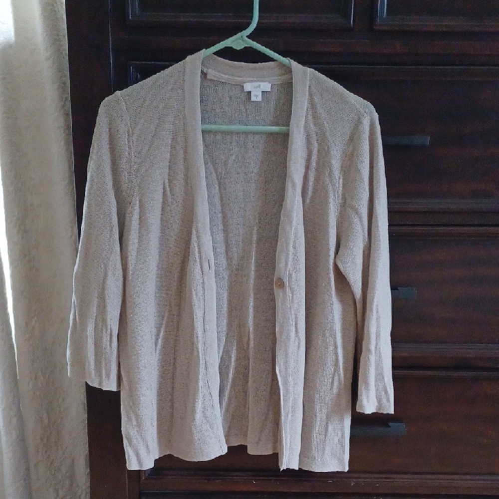J. Jill Textured Beige Cardigan
